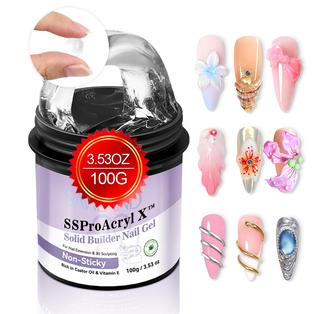 SAVILAND 100g Solid Builder Nail Gel front view