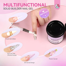SAVILAND 100g Solid Builder Nail Gel with 3D nail art
