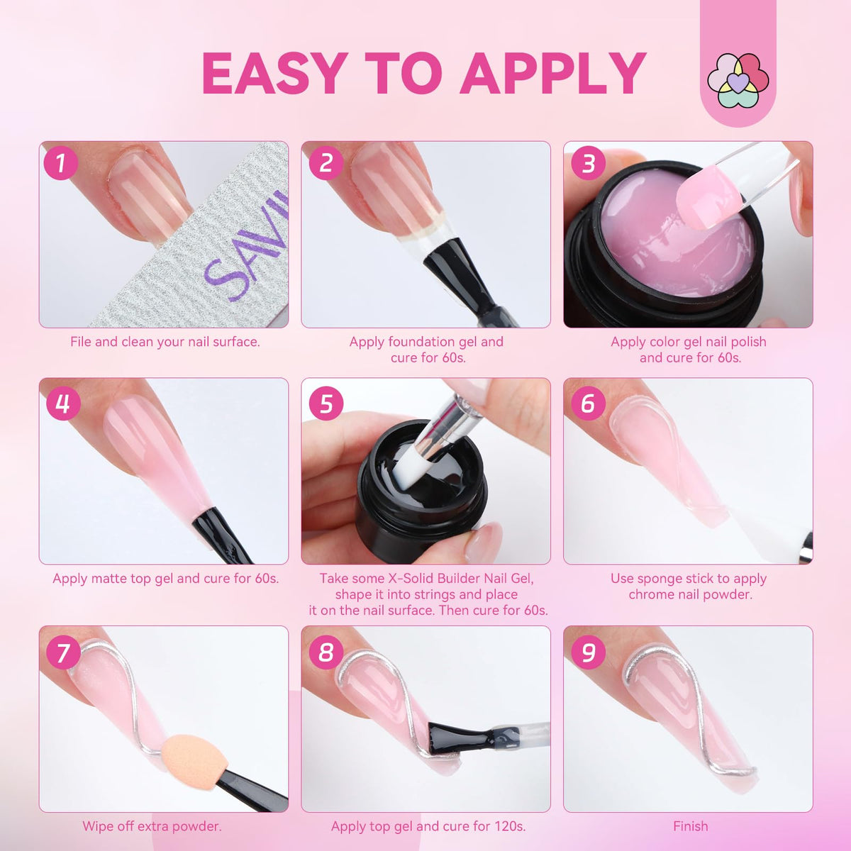 SAVILAND 100g Solid Builder Nail Gel with tools