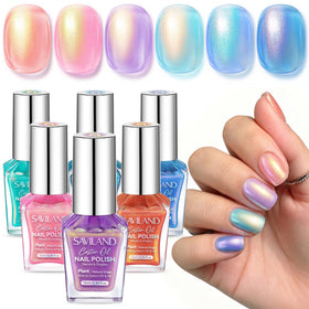 SAVILAND 18-Free Pearl Nail Polish Set with six colours displayed