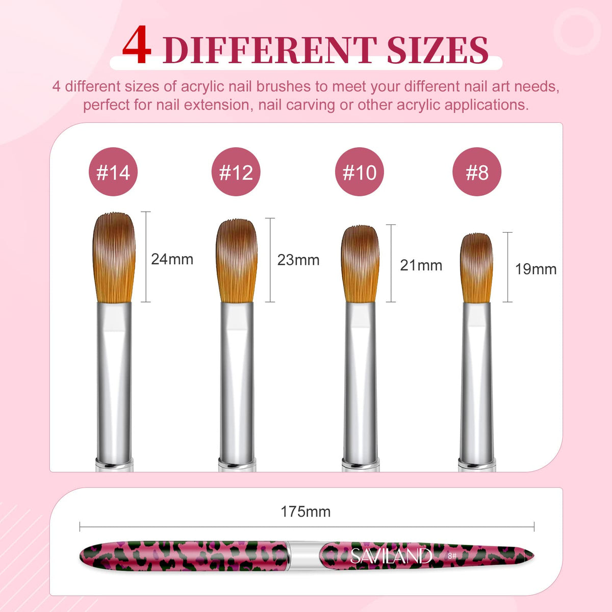 SAVILAND acrylic nail brush set displayed with stylish packaging