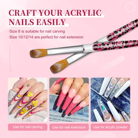 SAVILAND acrylic nail brush with ergonomic handle and alloy ferrule