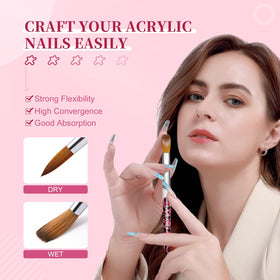 SAVILAND acrylic nail brushes in use for nail art application