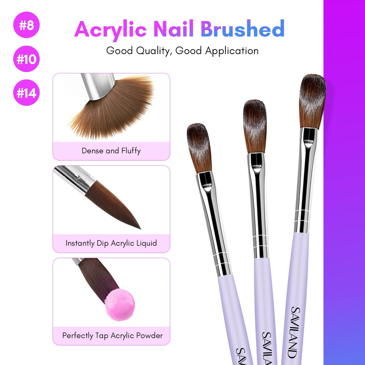 SAVILAND Acrylic Nail Liquid and brushes on a workspace