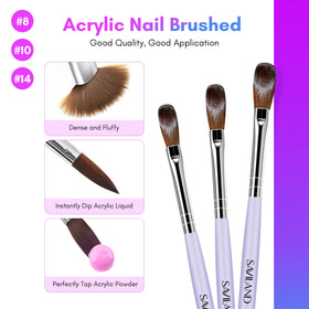 SAVILAND Acrylic Nail Liquid and brushes on a workspace