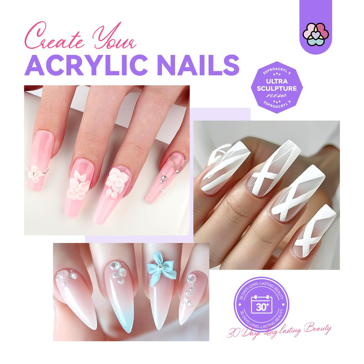 SAVILAND Acrylic Nail Liquid Kit displayed with tools