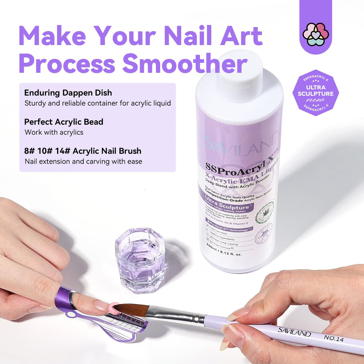 SAVILAND Acrylic Nail Liquid Kit packaging
