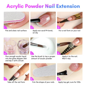 SAVILAND Acrylic Nail Liquid with acrylic nails design