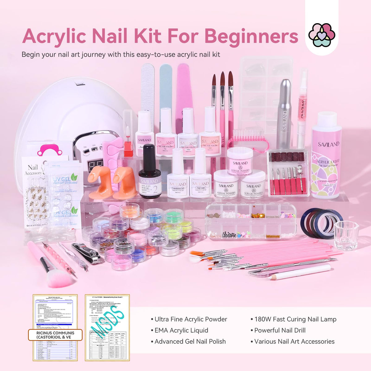 SAVILAND acrylic powder and EMA liquid in kit
