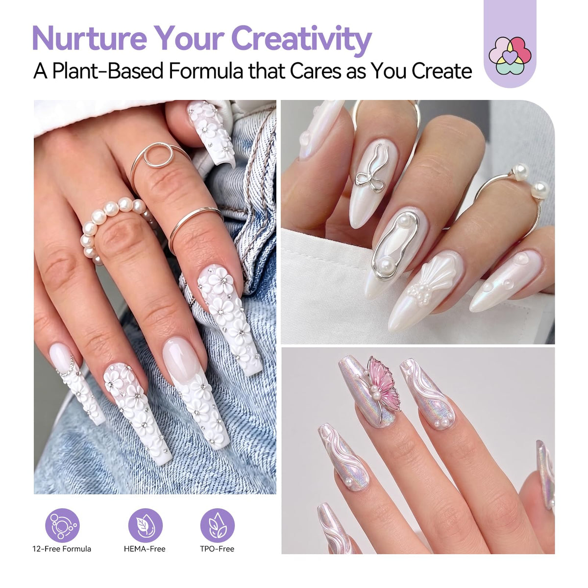 SAVILAND builder nail gel on nails with satin finish