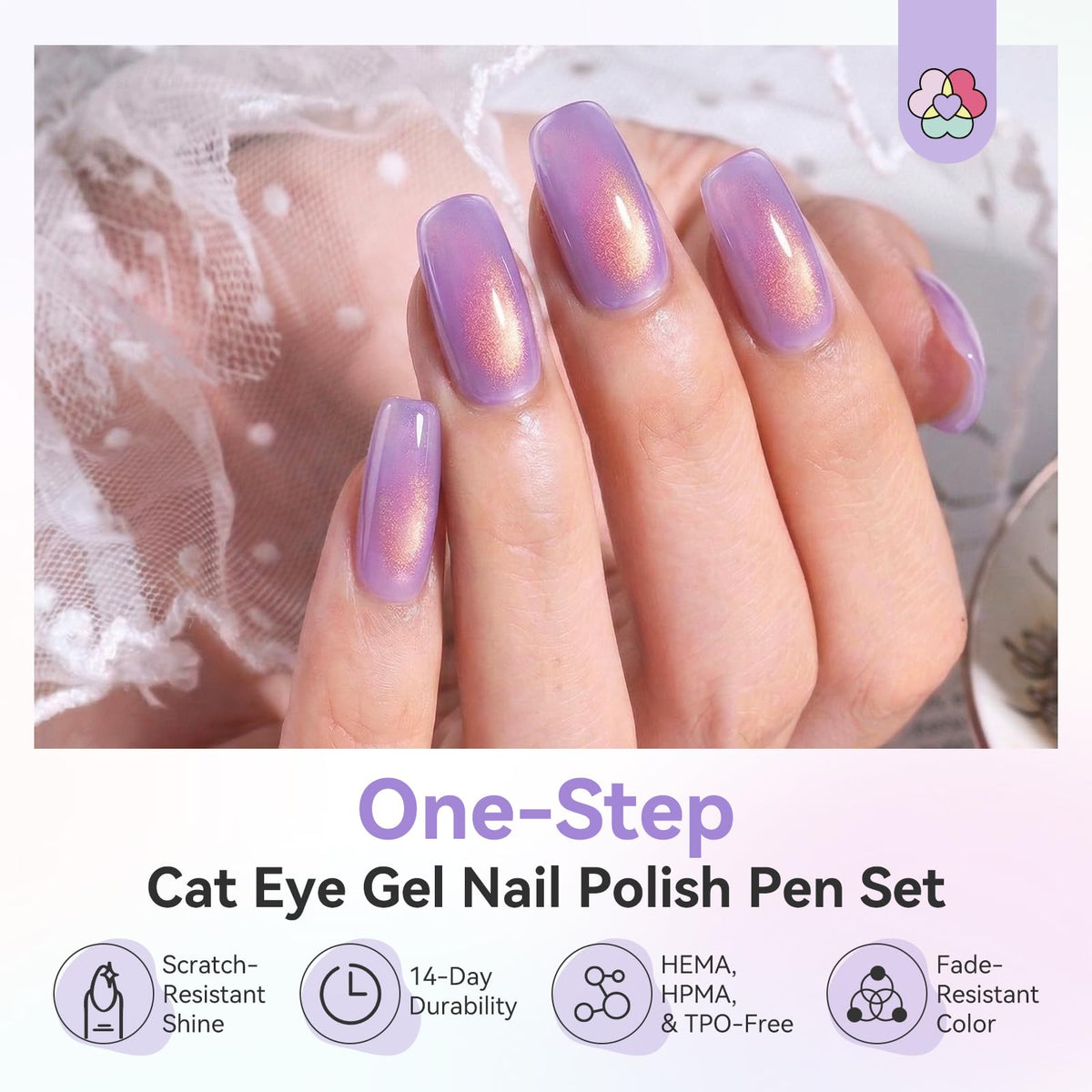 SAVILAND Cat Eye gel polish pen showing purple shade