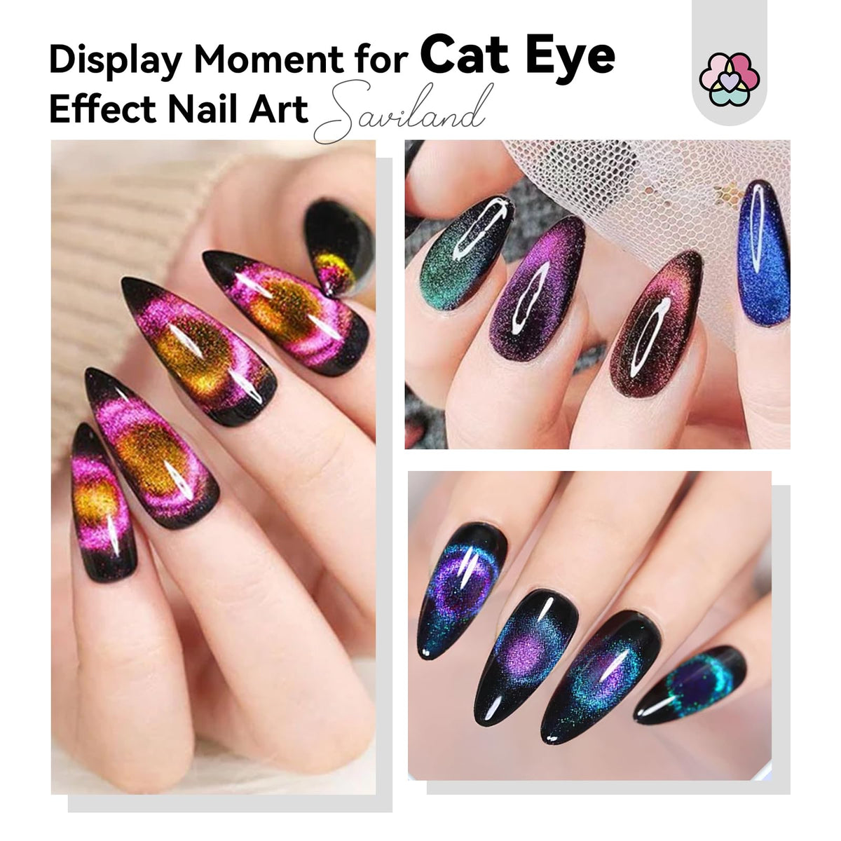 SAVILAND Cat Eye Magnet tools with nail polish bottles