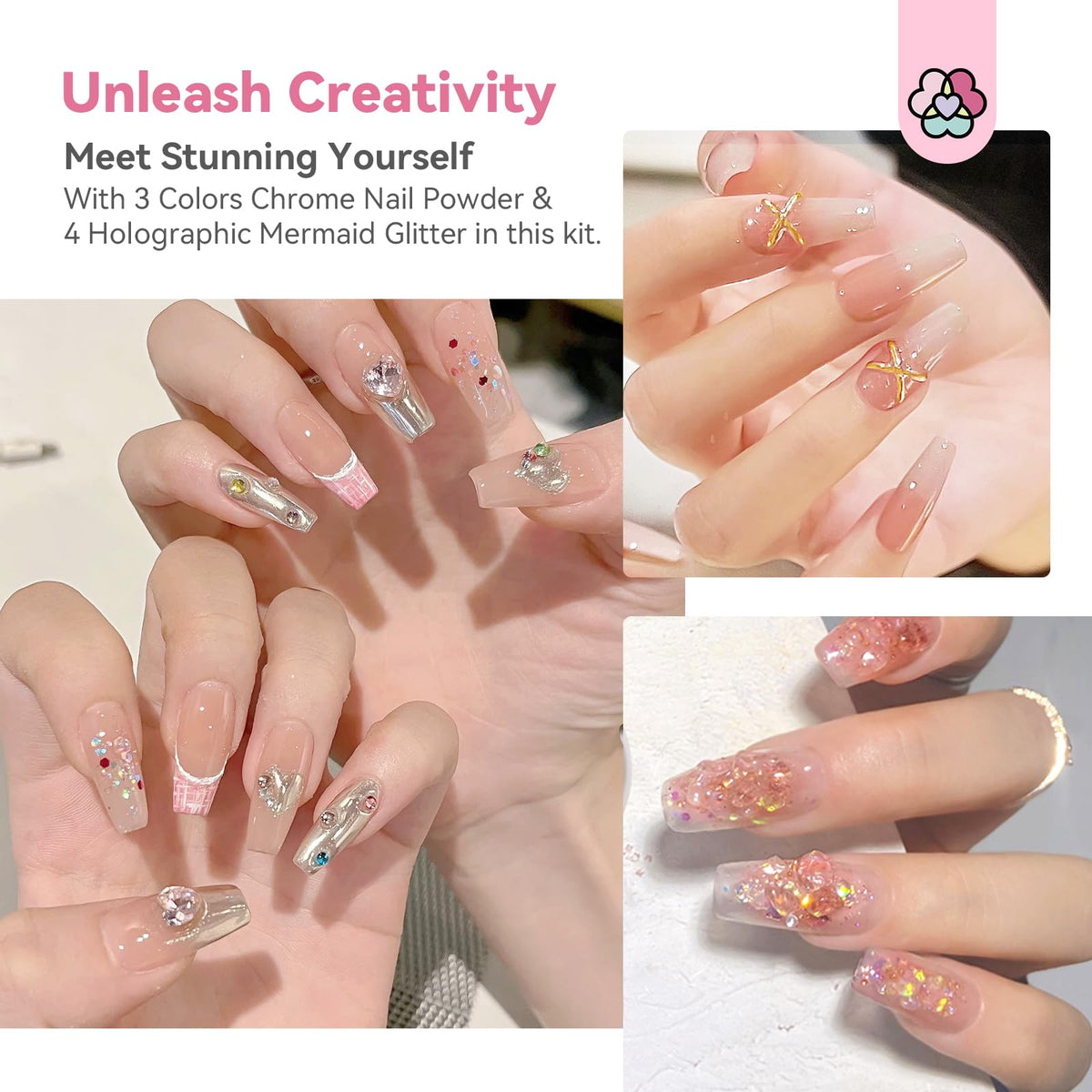 SAVILAND chrome nail powder in three different colours