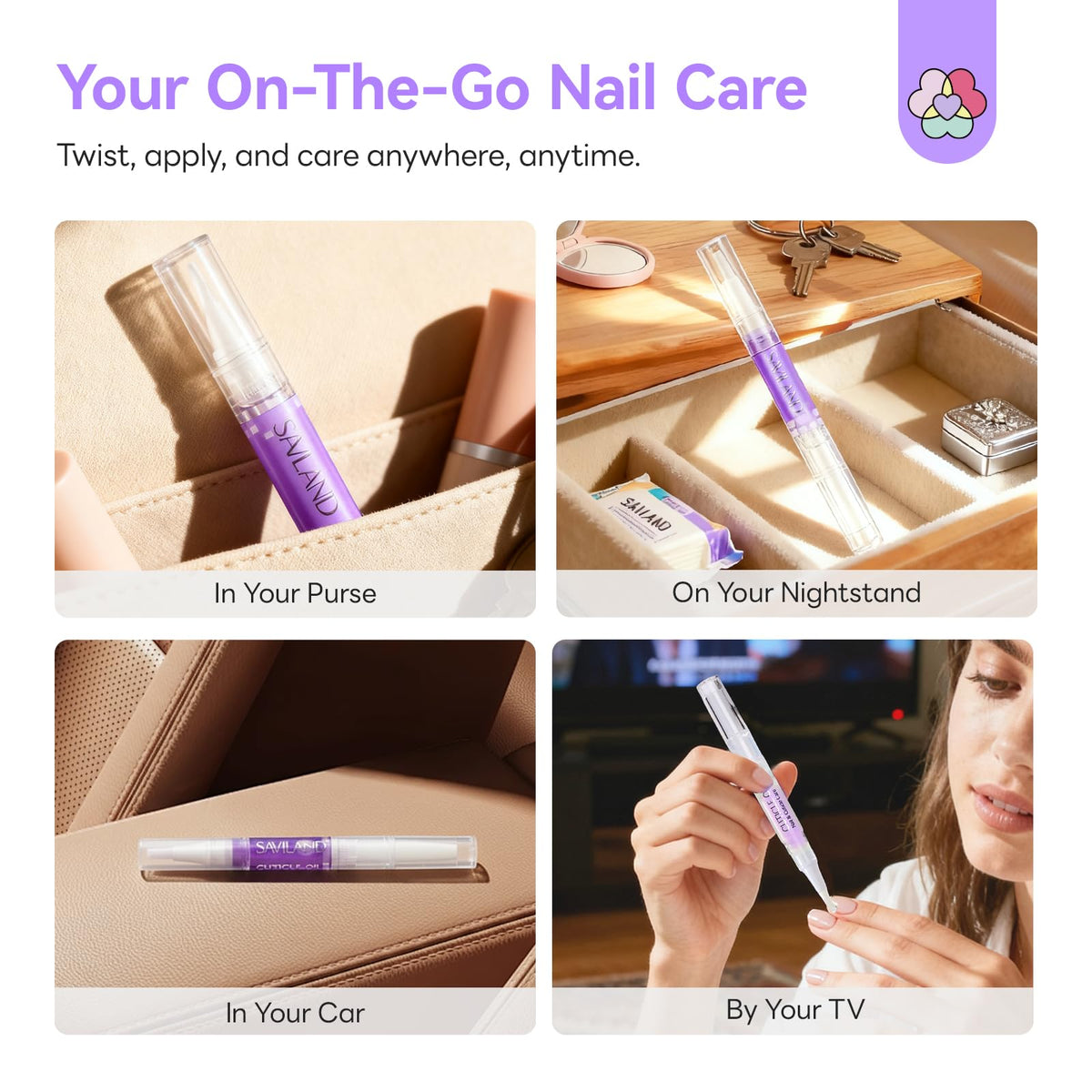 SAVILAND Cuticle Oil Pen Set with botanical ingredients