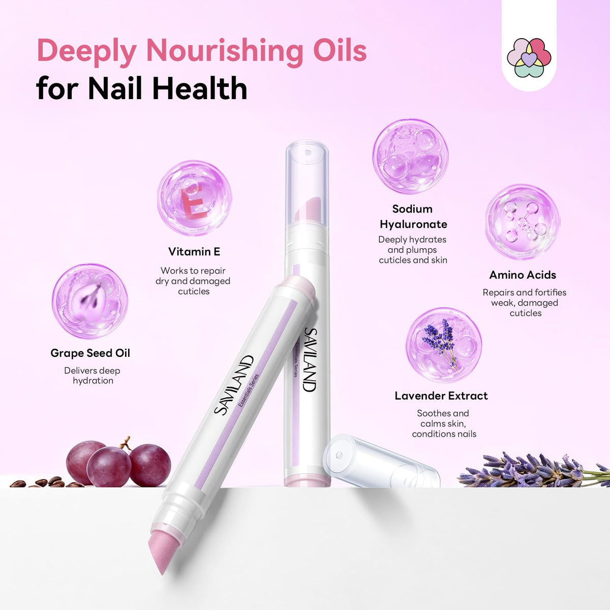 SAVILAND Cuticle Remover Pen in hand for application