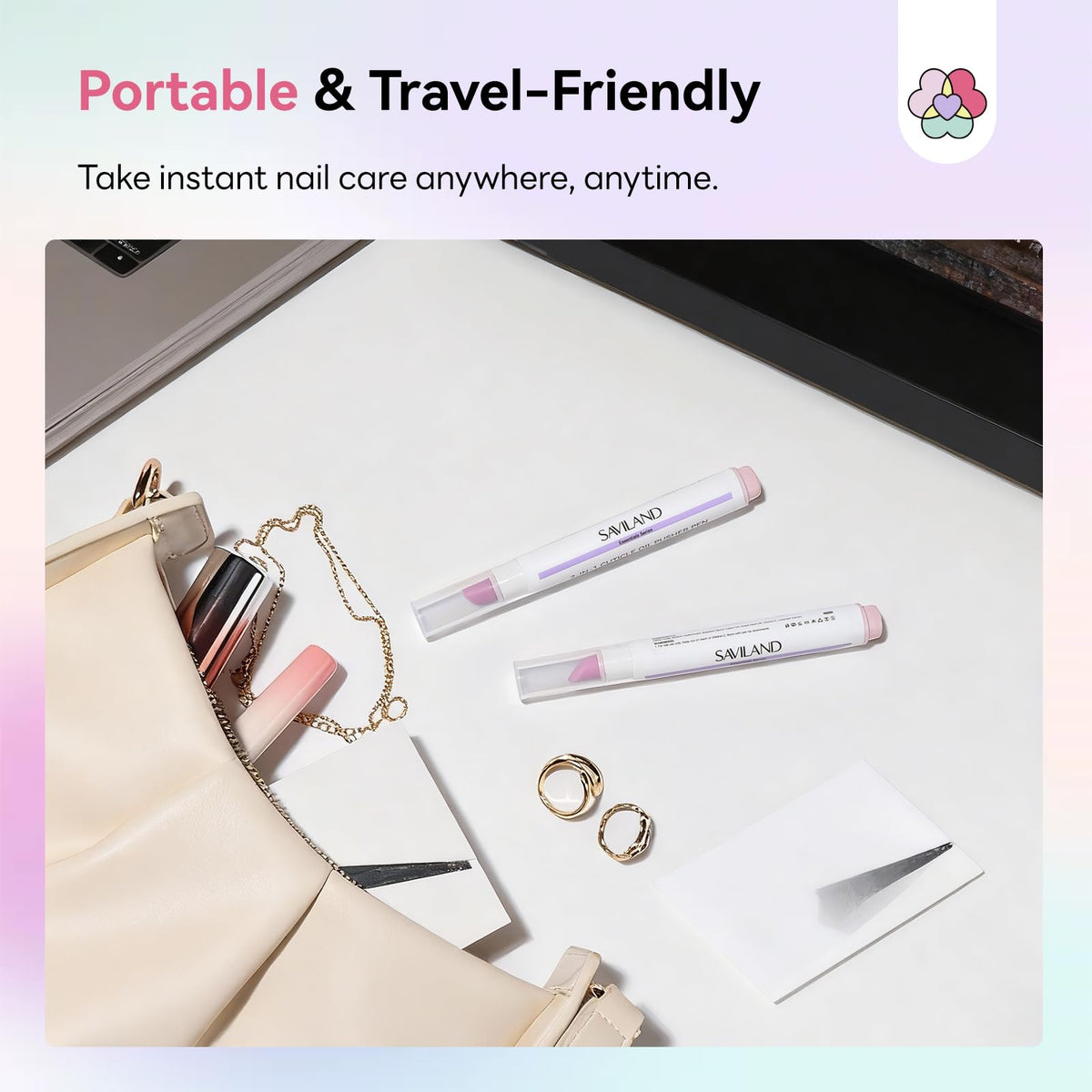 SAVILAND Cuticle Remover Pen in travel bag