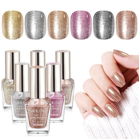 SAVILAND Diamond Glitter Nail Polish Set with six vibrant colours