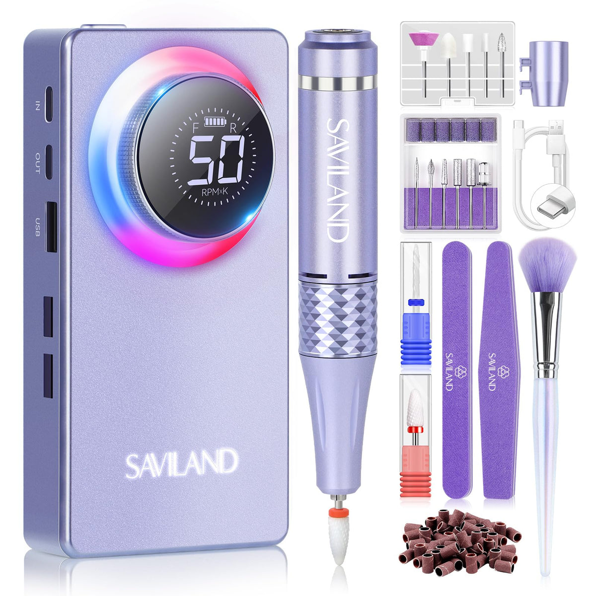 SAVILAND Electric Nail Drill 50000RPM front view