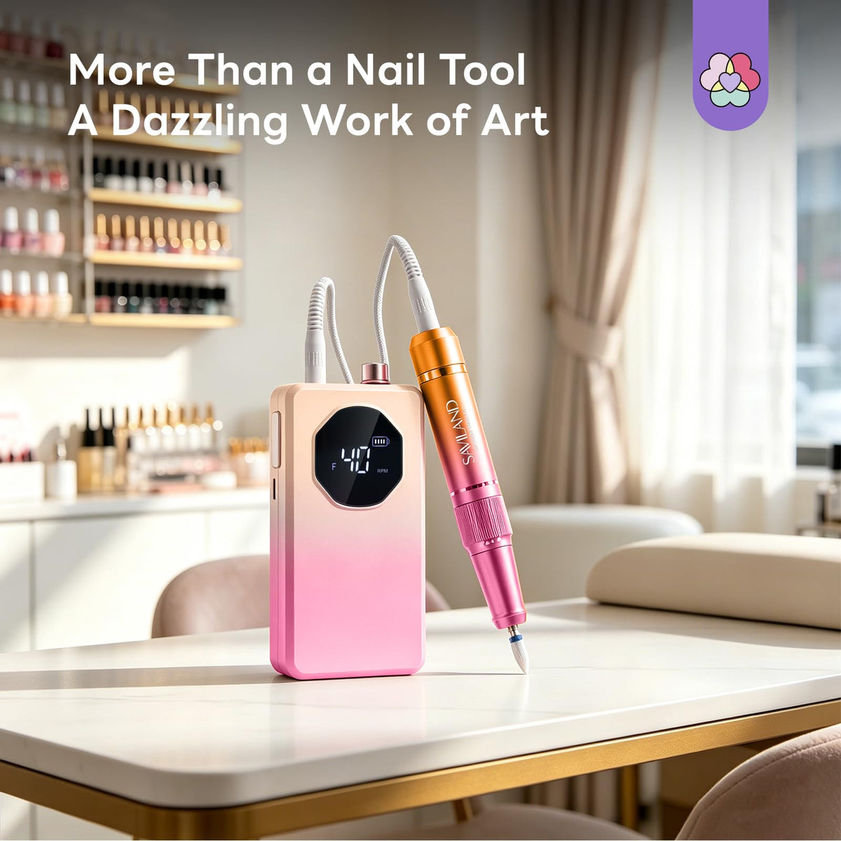 SAVILAND Electric Nail Drill in a salon setting