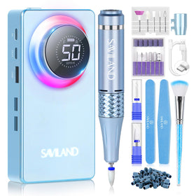 SAVILAND Electric Nail Drill Kit 50000RPM front view with LCD display