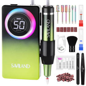 SAVILAND Electric Nail Drill Kit front view with accessories