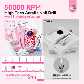 SAVILAND Electric Nail Drill Machine complete set with bits overview