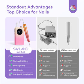 SAVILAND Electric Nail Drill showing battery indicator