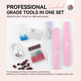 SAVILAND Electric Nail Drill with various nail drill bits