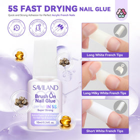SAVILAND fast-drying nail glue with brush applicator