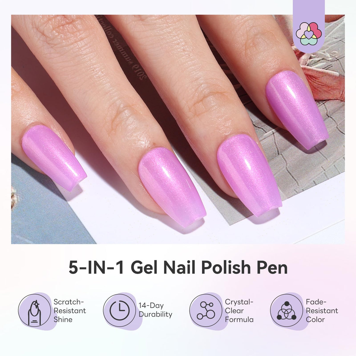 SAVILAND gel nail polish pen in pearl pink color