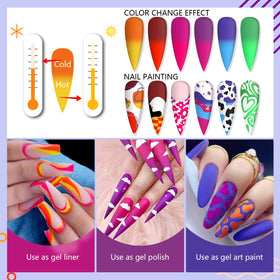 SAVILAND gel nail polish showing temperature colour change