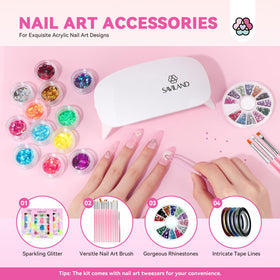 SAVILAND gel nail polishes in Pink, White, and Nude