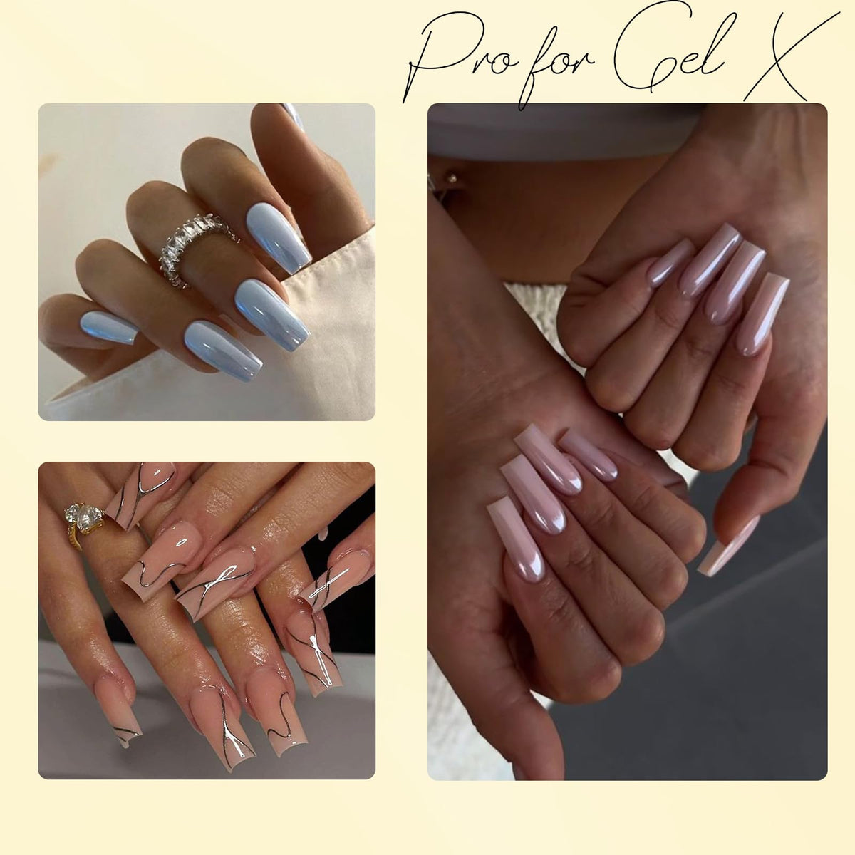 SAVILAND gel nail tips displayed with mini lamp and tools