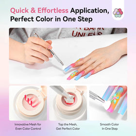 SAVILAND gel polish applied on nails showcasing ombre effect