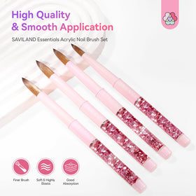 SAVILAND Kolinsky Acrylic Nail Brush Set showing bristle detail