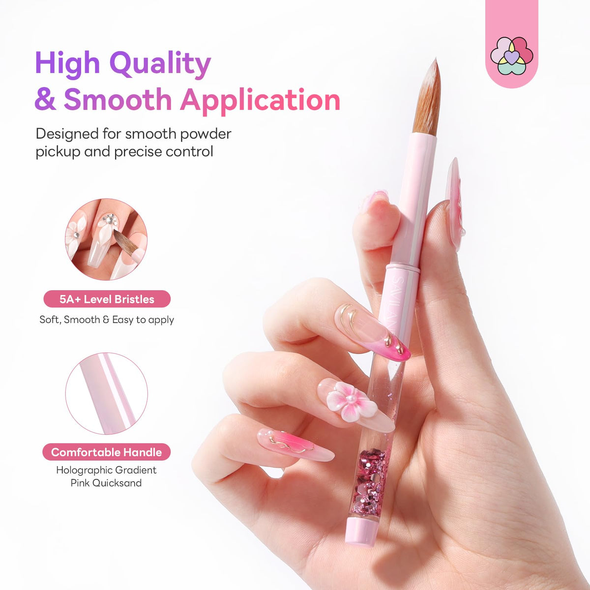 SAVILAND Kolinsky Acrylic Nail Brush Set sizes comparison