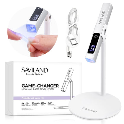 SAVILAND LED UV Nail Lamp Kit with magnetic stand and touch screen