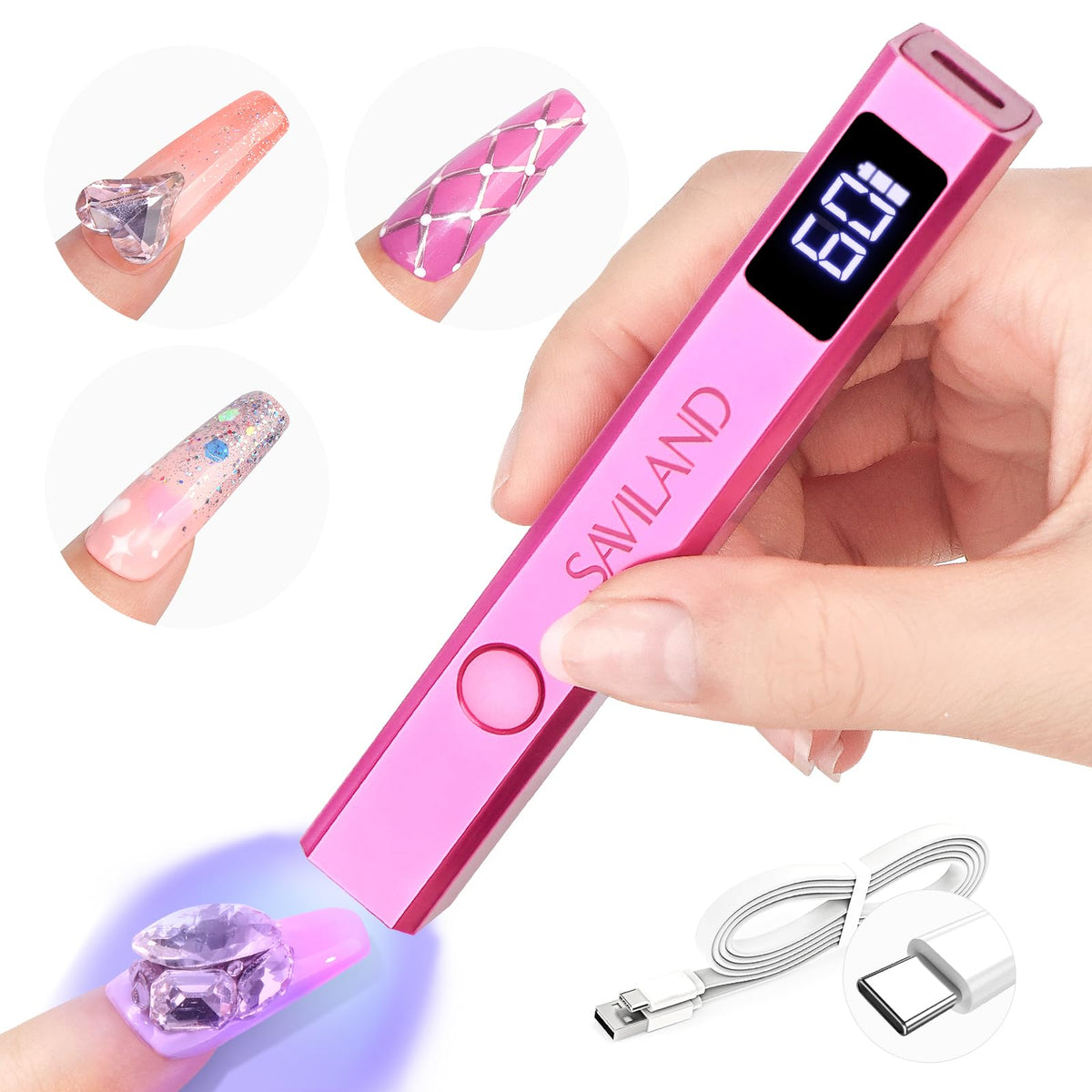 SAVILAND Mini Handheld UV LED Nail Lamp front view