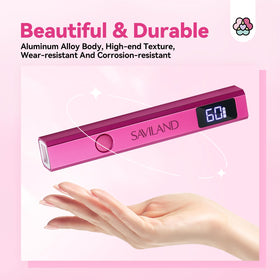 SAVILAND Mini Handheld UV LED Nail Lamp with gel polish bottles