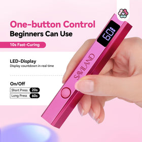 SAVILAND Mini Handheld UV LED Nail Lamp with USB-C charging cable