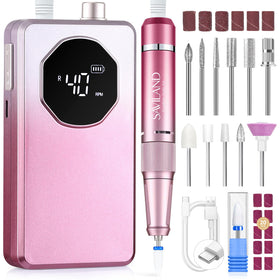 SAVILAND Nail Drill front view with pink-white pearl gradient finish