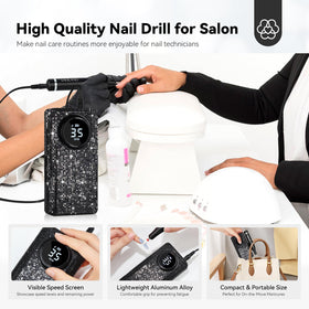 SAVILAND nail drill in lifestyle setting with nails being done
