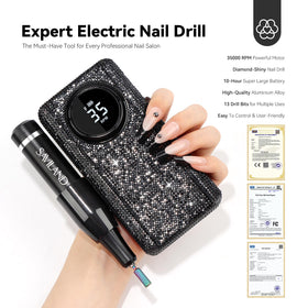 SAVILAND nail drill kit components including drill pen and bits