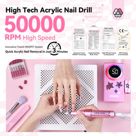 SAVILAND Nail Drill showing five-color rainbow light system