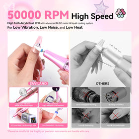 SAVILAND Nail Drill side view highlighting ergonomic design