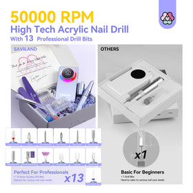 SAVILAND Nail Drill with sanding bands and nail buffer