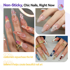 SAVILAND nail gel applied with decorative rhinestones