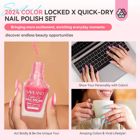 SAVILAND nail polish being removed with a cotton pad