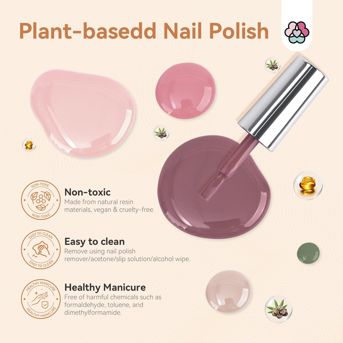SAVILAND nail polish bottle with quick dry feature highlighted