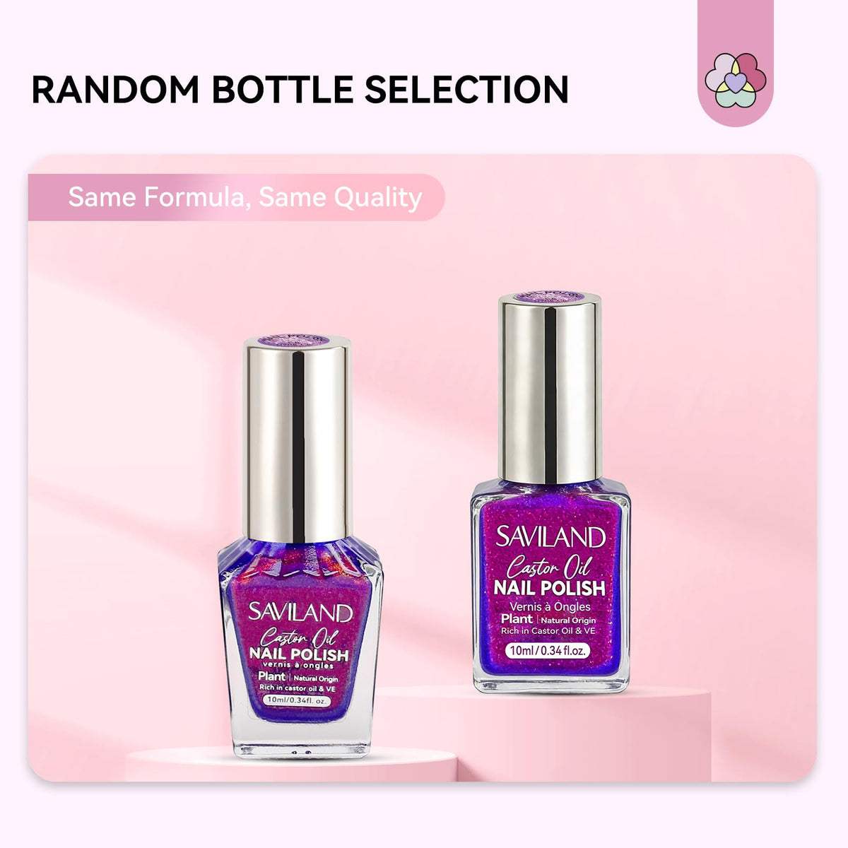 SAVILAND nail polish colors displayed on a table